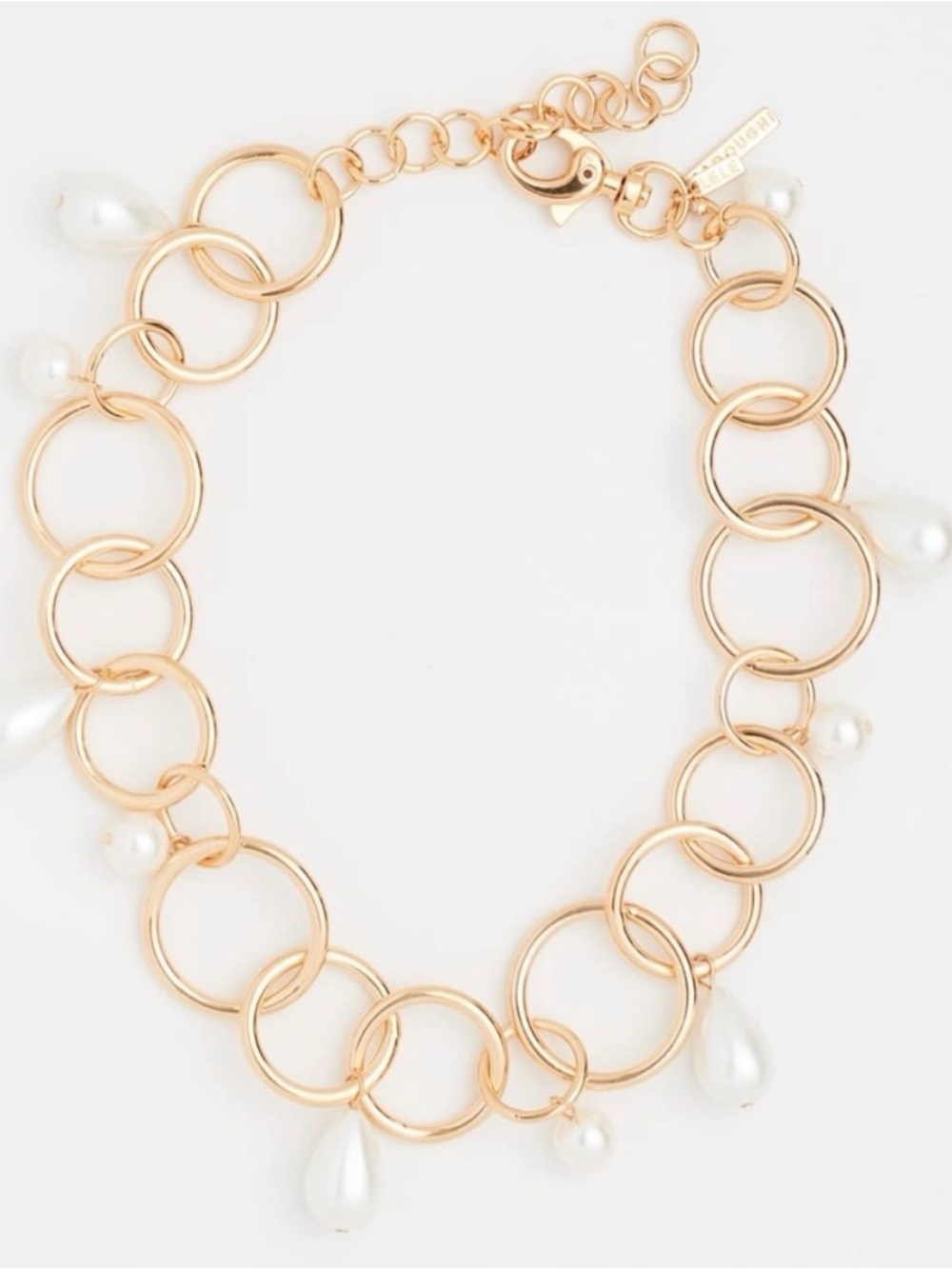 Lele Sadoughi Teardrop Hoop Gold Statement Necklace